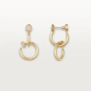 Gold-Tone Pavé-Set Interlocking Hoop Earrings