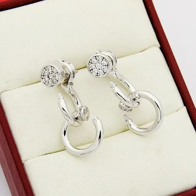 Gold-Tone Pavé-Set Interlocking Hoop Earrings 4