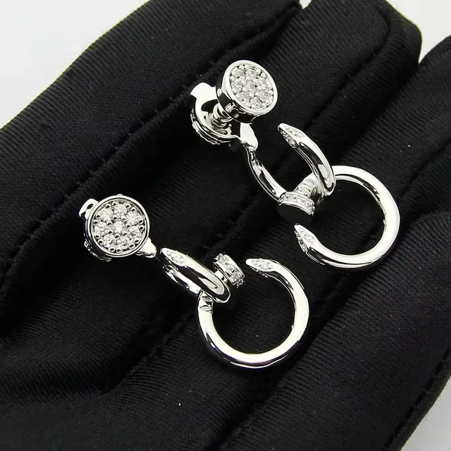 Gold-Tone Pavé-Set Interlocking Hoop Earrings 7