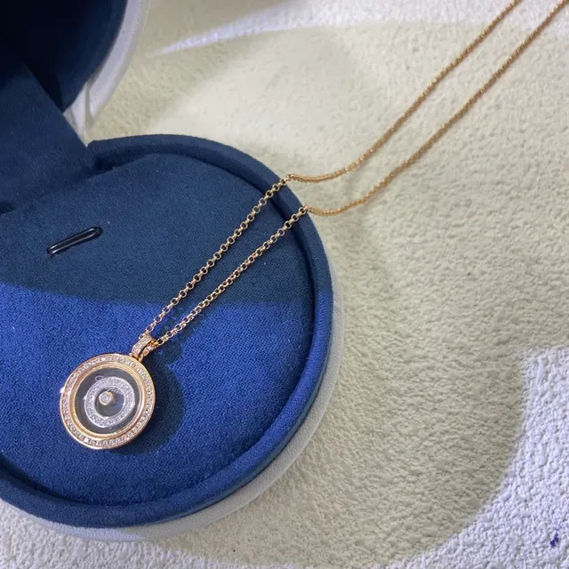 Gold-Tone Pavé Spiral Motif Pendant Necklace 2
