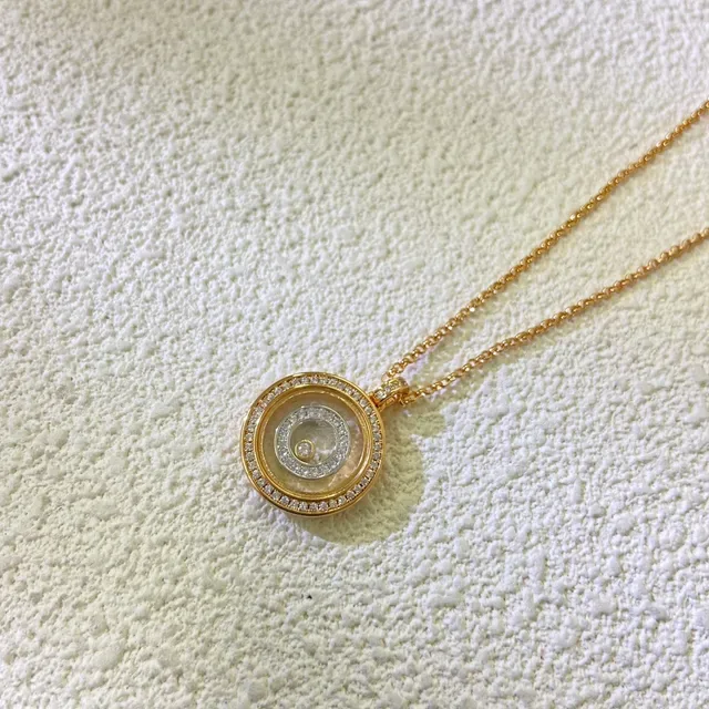 Gold-Tone Pavé Spiral Motif Pendant Necklace 3