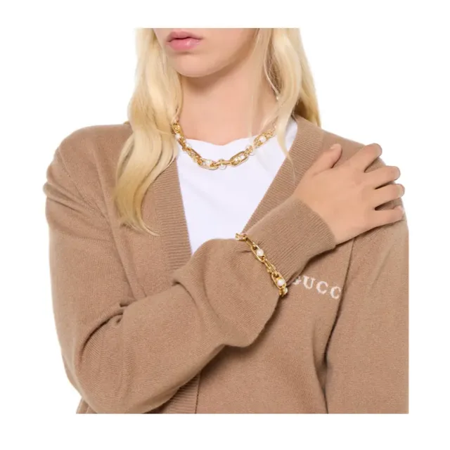 Gold-Tone Pearl-Link Chain Necklace 2