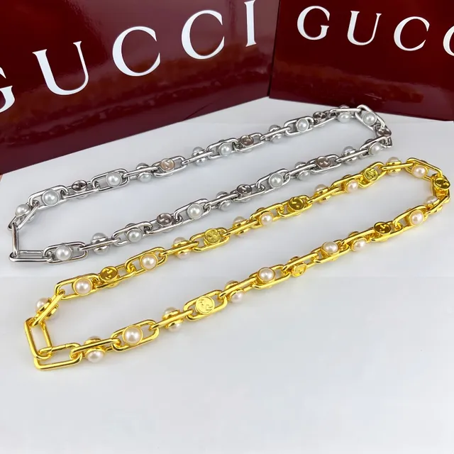 Gold-Tone Pearl-Link Chain Necklace 8