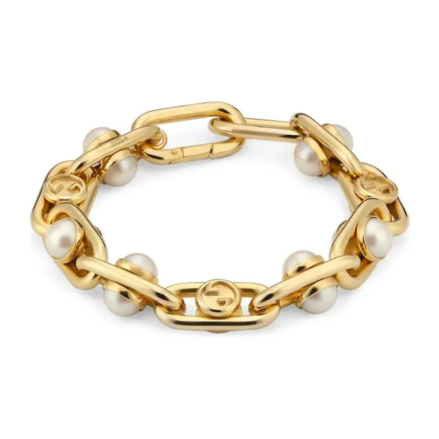 Gold-Tone Pearl-Link Chain Necklace 9