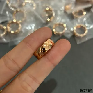 Gold-Tone Quilted Wide Band Ring
