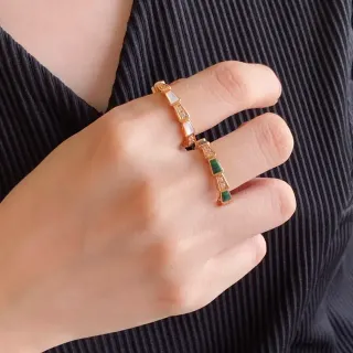 Gold-Tone Segmented Gemstone Stackable Rings