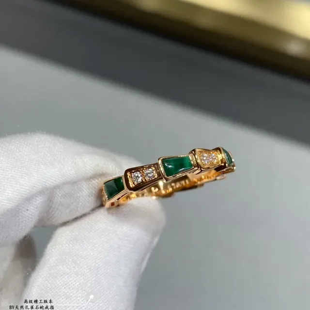 Gold-Tone Segmented Gemstone Stackable Rings 4