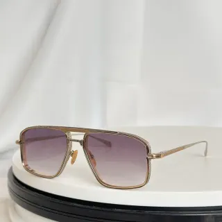 Gold-Tone Shield Frame Gradient Purple-Pink Lens Sunglasses