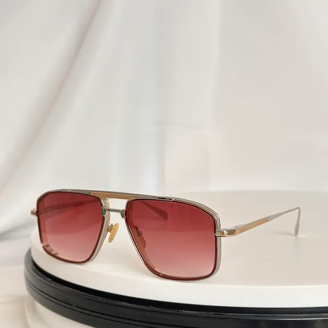 Gold-Tone Shield Frame Gradient Purple-Pink Lens Sunglasses 7