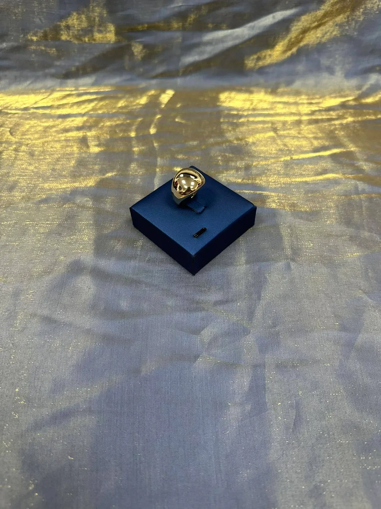 Gold-Tone Spherical Dome Ring 9