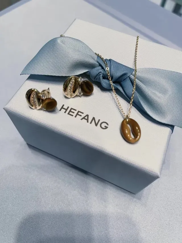 Gold-Tone Tiger's Eye and Pavé Stud Earrings 5
