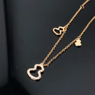 金色透明链三重心形吊坠设计项链