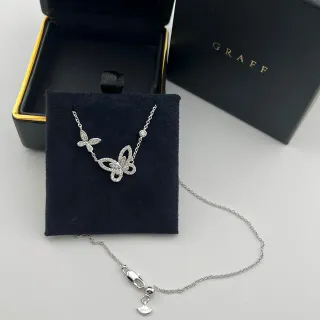 Graff Pavé قلادة فراشة الماس بنمط