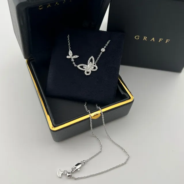 Graff Pavé Diamond Butterfly Motif Necklace 2