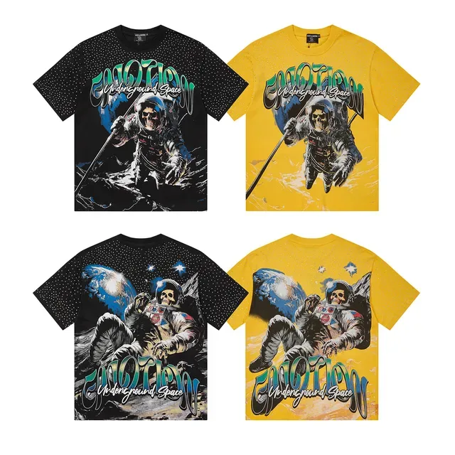 Graphic Print Astronaut Skull T-Shirt 2