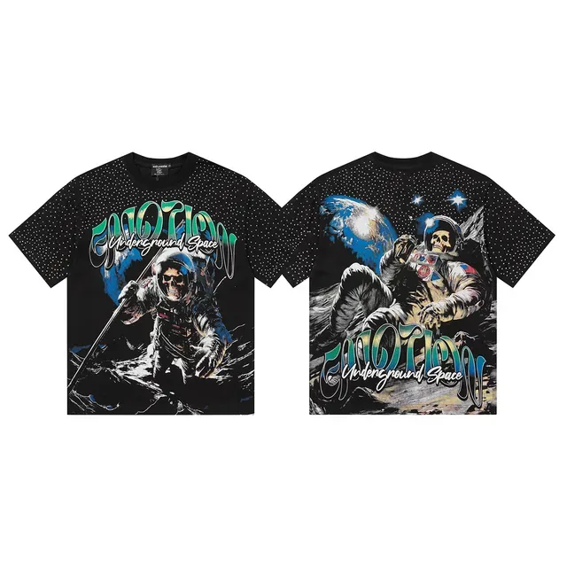 Graphic Print Astronaut Skull T-Shirt 6