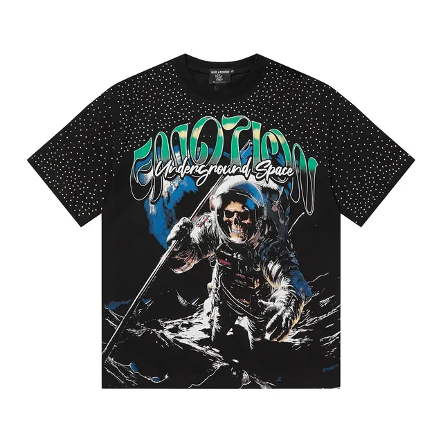 Graphic Print Astronaut Skull T-Shirt 7
