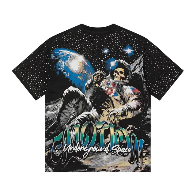 Graphic Print Astronaut Skull T-Shirt 8
