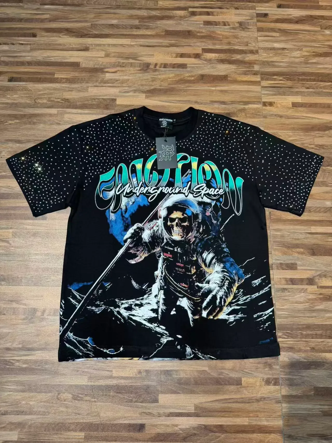Graphic Print Astronaut Skull T-Shirt 11