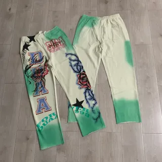 Graphic-Print Dip-Dye Elastic-Waist Loose Fit Sweatpants