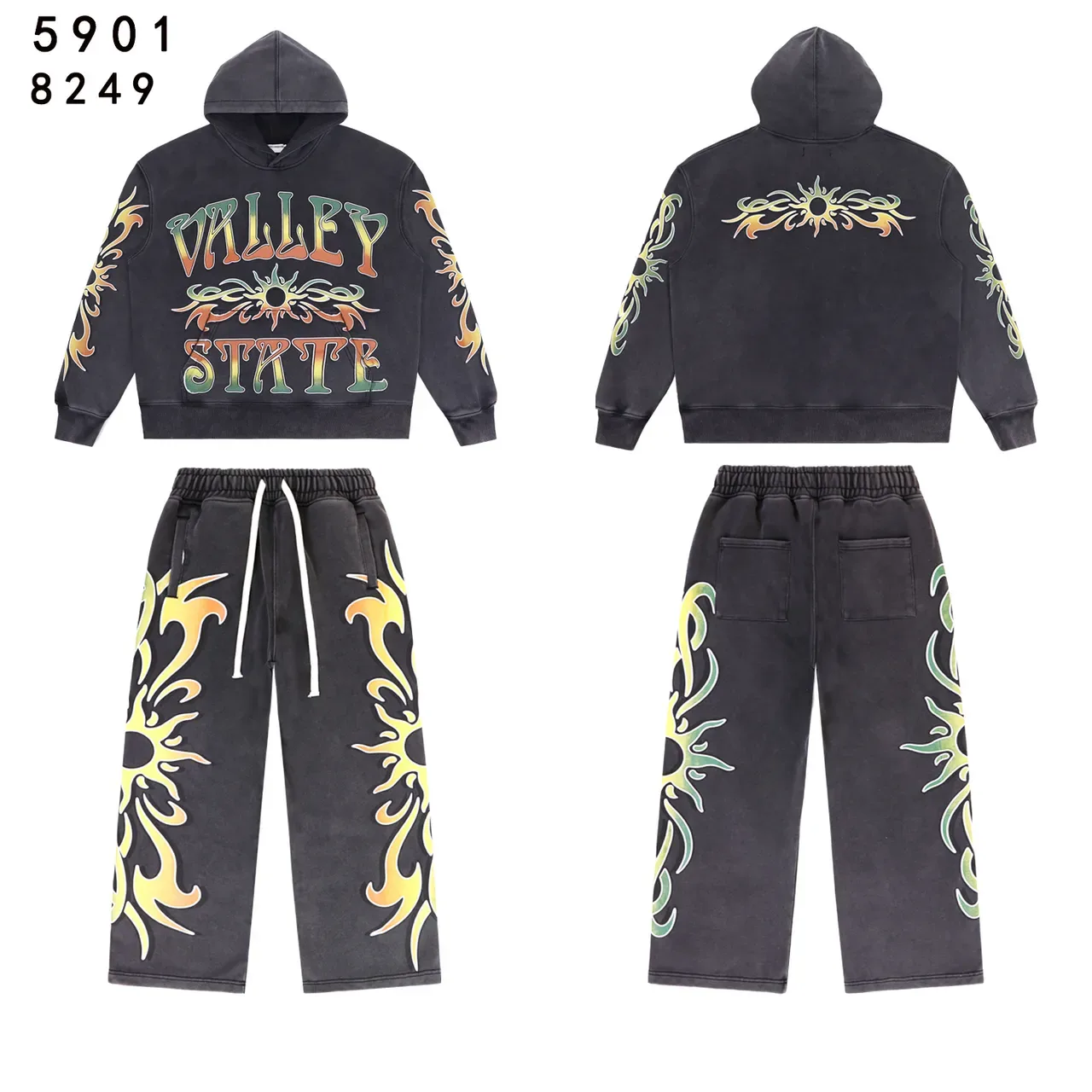 Graphic-Print Flame Motif Tracksuit 3