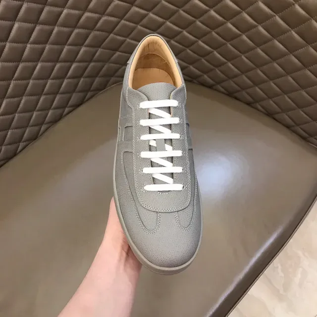 Gray Orange Perforated Upper Flat Platform Sole Sneakers 4