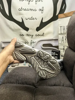 Gray Wave-Overlay Chunky Sneakers 3