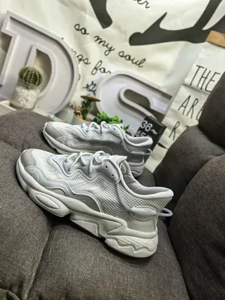 Gray Wave-Overlay Chunky Sneakers 6