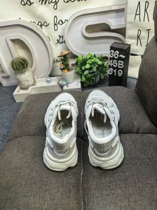 Gray Wave-Overlay Chunky Sneakers 7