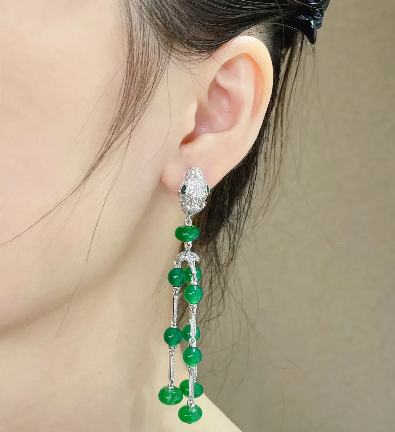 Green Beaded Chandelier-Style Drop Earrings 9