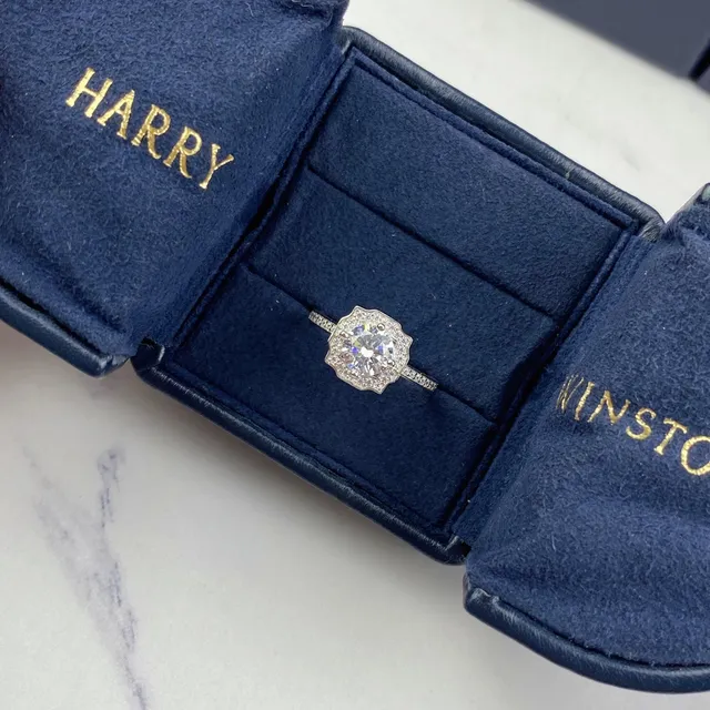 Halo Setting Scalloped Bezel Pavé Band Ring 2