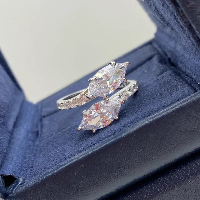 Harry Winston Crossover Double Marquise Diamond Ring 7