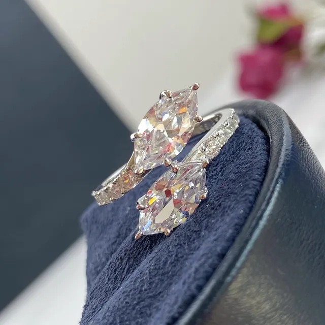 Harry Winston Crossover Double Marquise Diamond Ring 9