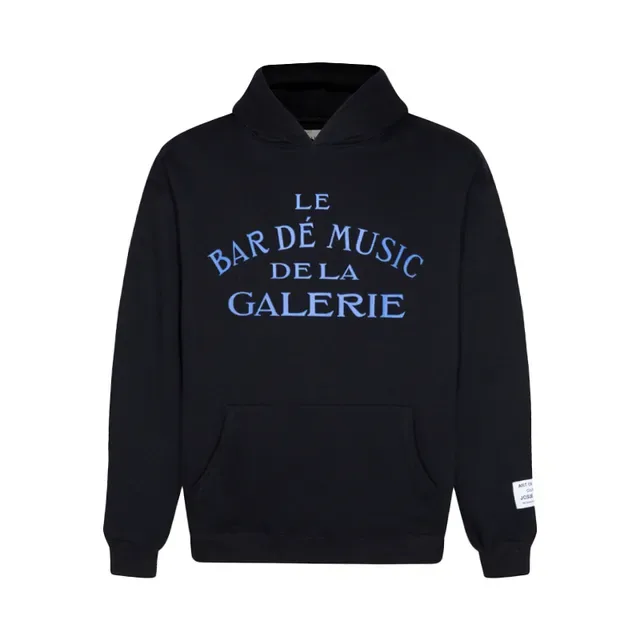 Heather Gray and Black Embroidered Text Pullover Hoodie 7