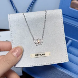 HEFANG 银橙色蝴蝶形吊坠 Pavé-Set 透明宝石项链