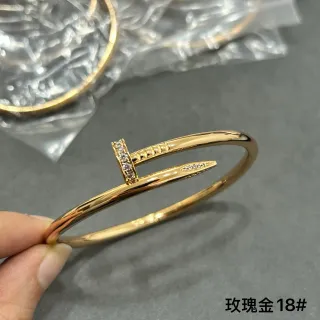 Solo un Clou Gold White Open Bangle T-Bar Motif Bracelet