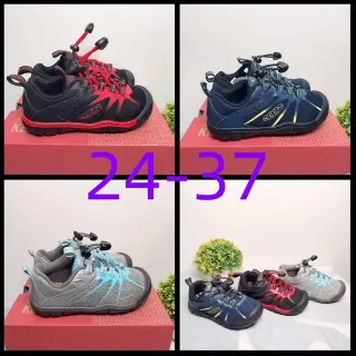 KEEN Tênis Lifestyle Pretos e Vermelhos com Fechamento Toggle-Lace Transpiráveis com Parte Superior de Malha