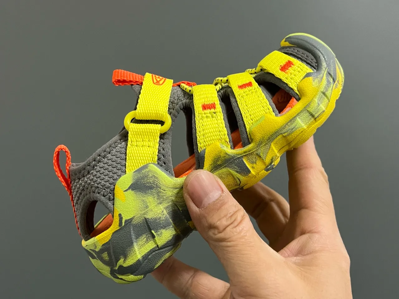 KEEN Yellow Multicolor Multi-Strap Hook-and-Loop Closure Casual Sandals 22