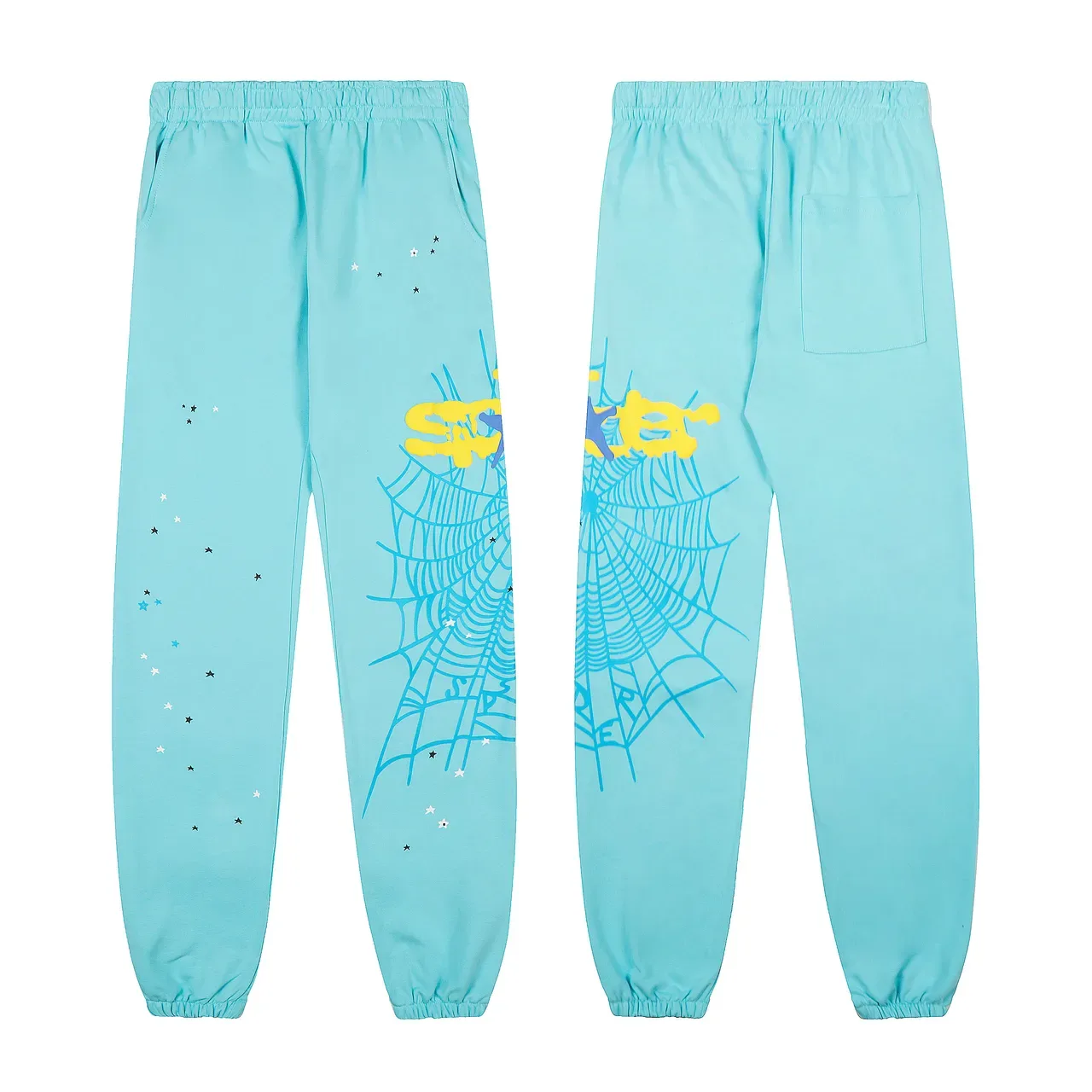 Light Cyan Graphic-Print Oversized Hoodie and Jogger Tracksuit 2