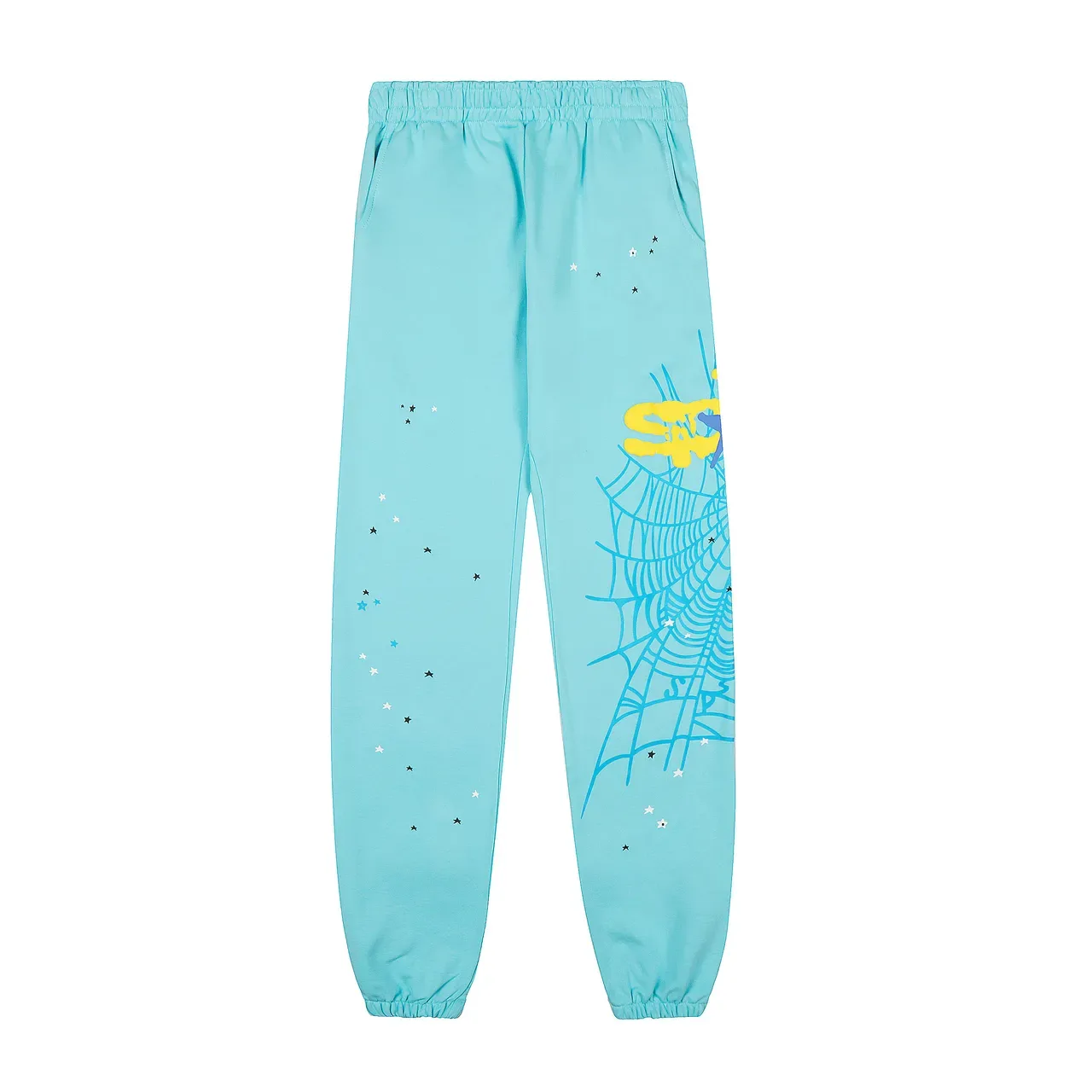 Light Cyan Graphic-Print Oversized Hoodie and Jogger Tracksuit 4