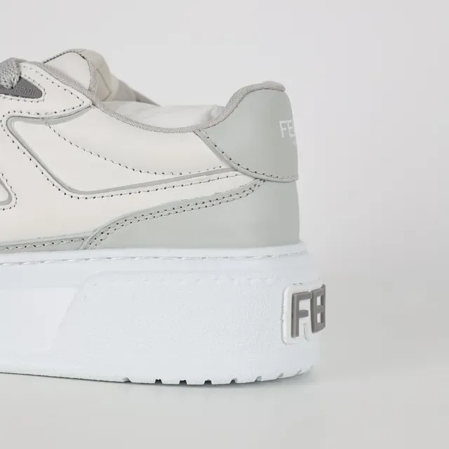 Light Gray and White Platform Lifestyle Sneakers 4