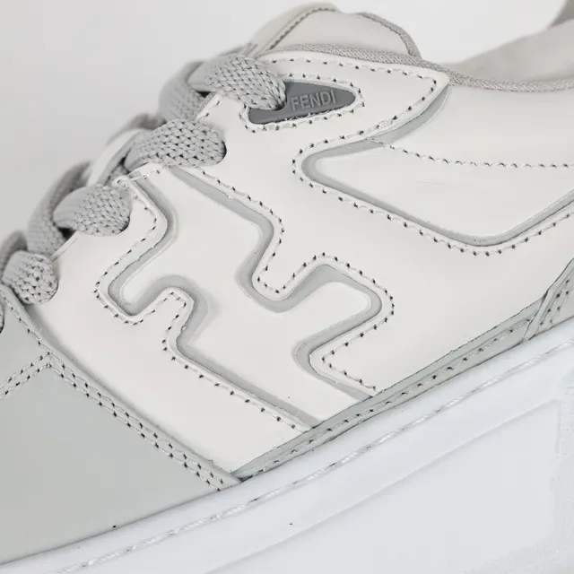 Light Gray and White Platform Lifestyle Sneakers 6