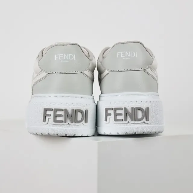 Light Gray and White Platform Lifestyle Sneakers 8