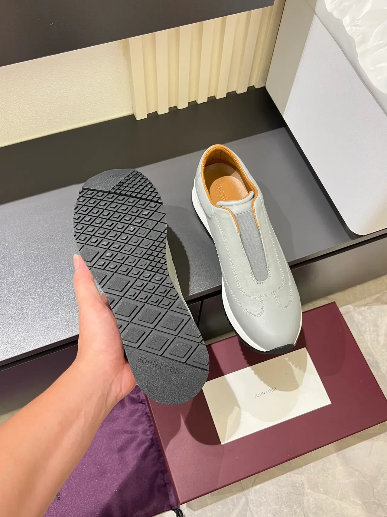 Light Gray Slip-On Lifestyle Sneakers 3