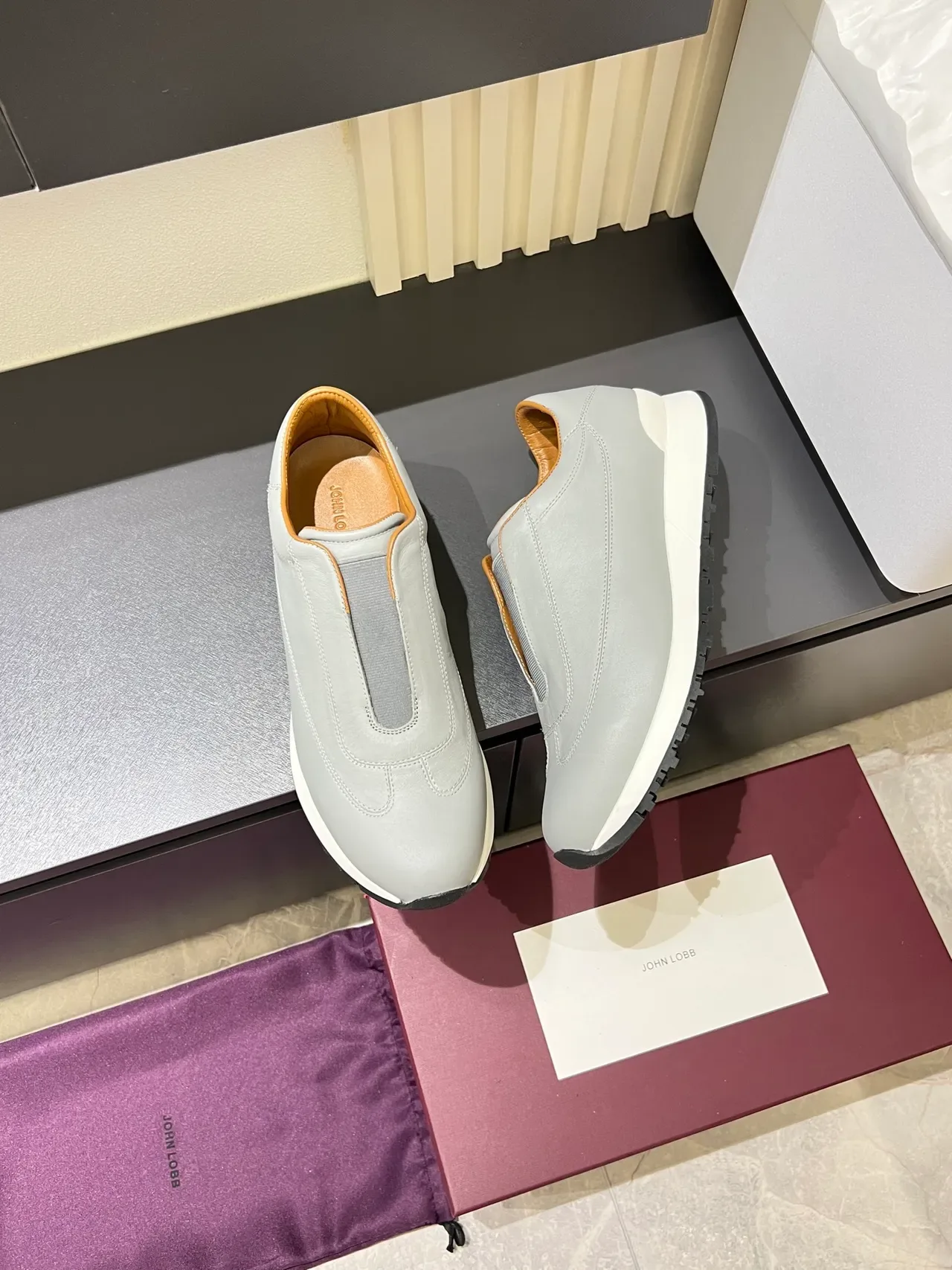 Light Gray Slip-On Lifestyle Sneakers 4