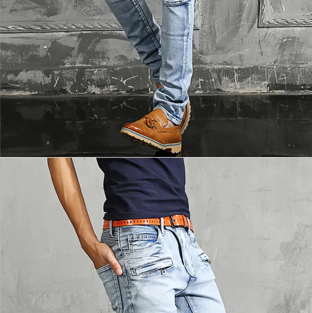 Light Wash Distressed Panelled Slim-Fit Ripped Jeans 11