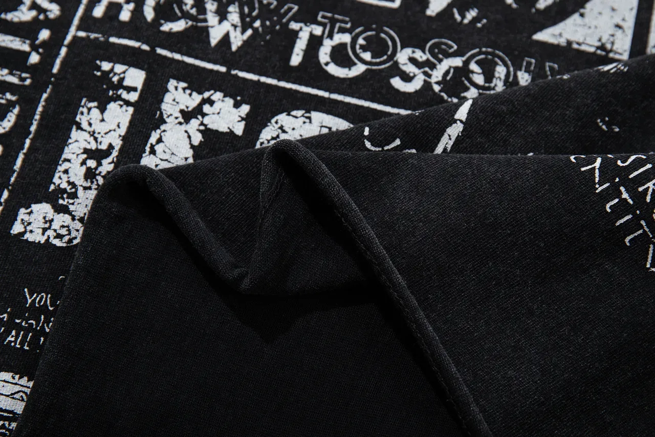 MAJESTIK Distressed Black Graphic Print Oversized T-Shirt 4