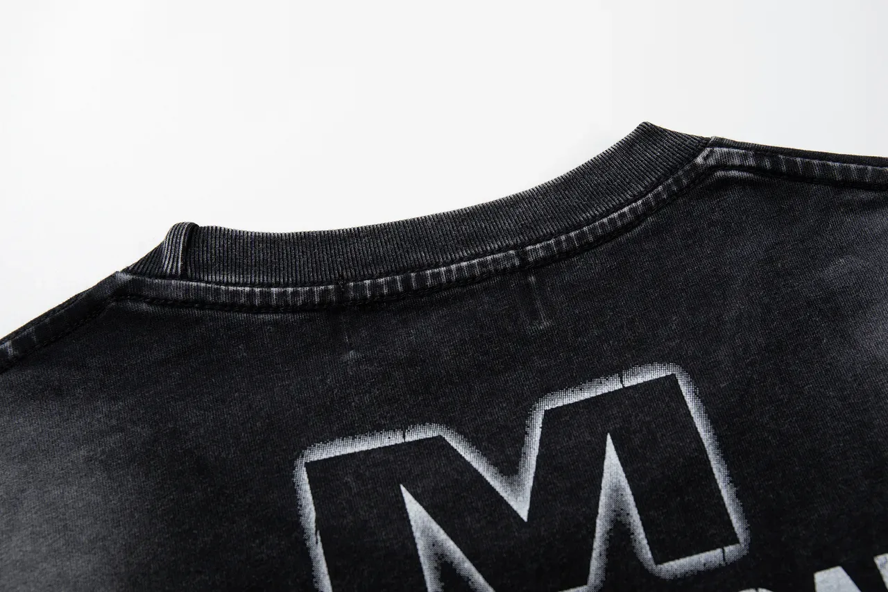 MAJESTIK Distressed Black Graphic Print Oversized T-Shirt 9