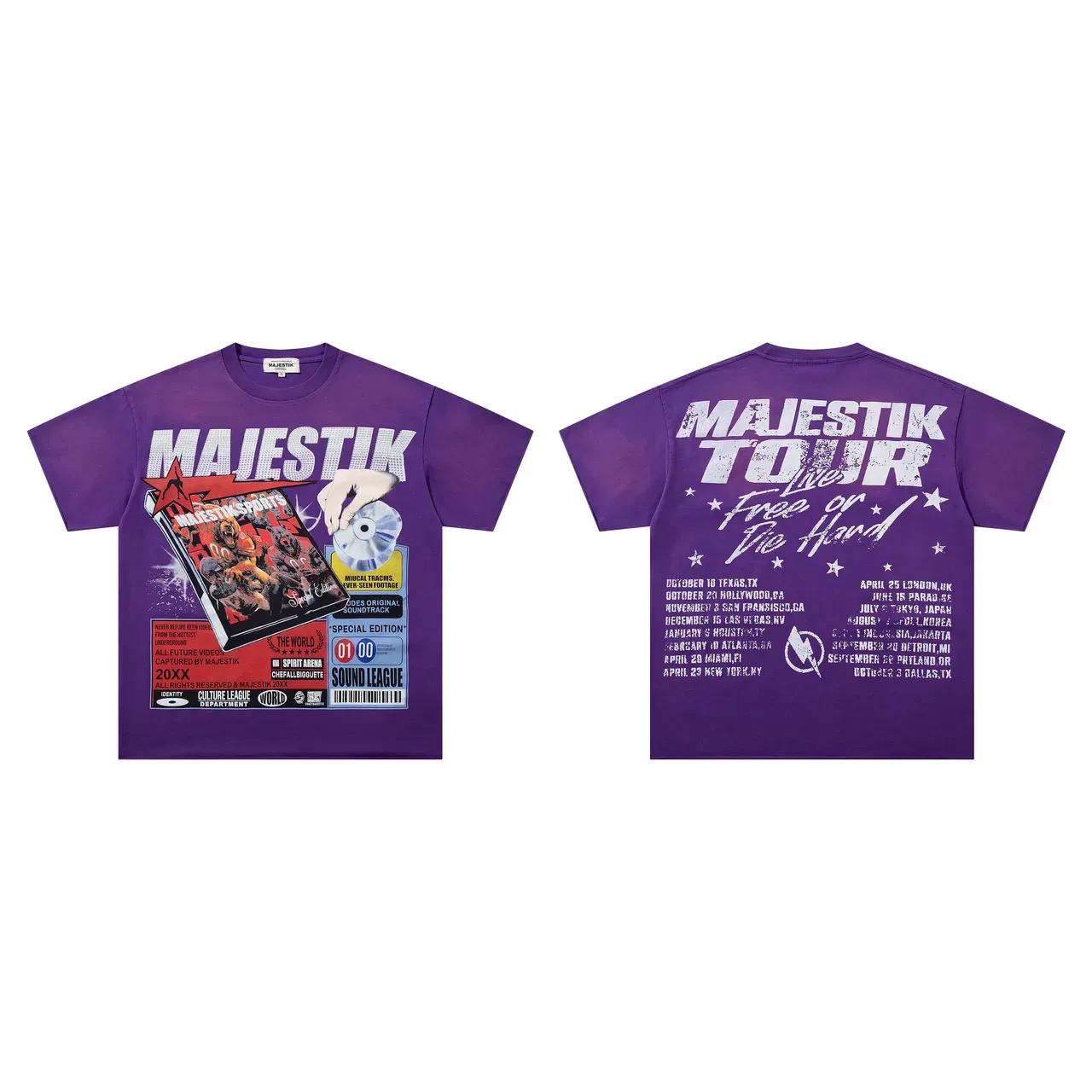 MAJESTIK Tour Poster Graphic Purple T-Shirt 2