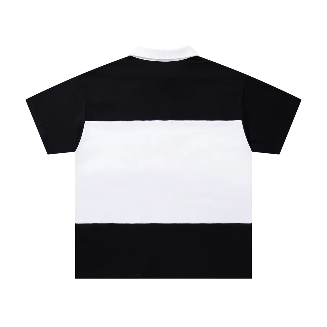 Majestik XX Sports Black and White Patchwork Polo Shirt 3